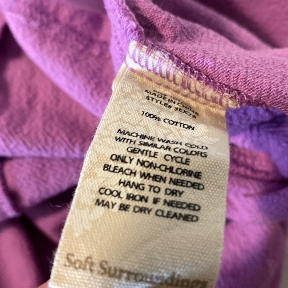 Soft Surroundings pocket Carpe Diem gauze Iris Orchid Gauze 3/4 Slv Shift Dress - Picture 11 of 15